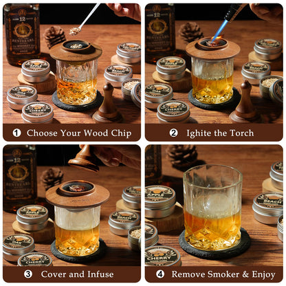 Whiskey Smoker Kit with Torch - Cocktail Smoker Kit Bourbon Gift for Men 🍁 All In One Marketplace Canada