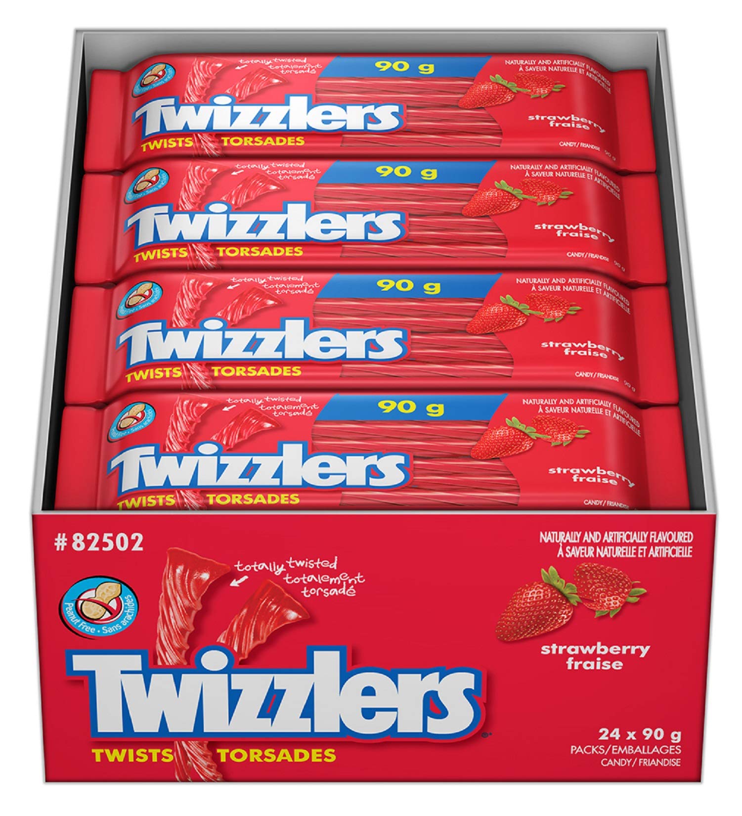 TWIZZLERS Strawberry Licorice Twists – 24 Pack Bulk Candy Box