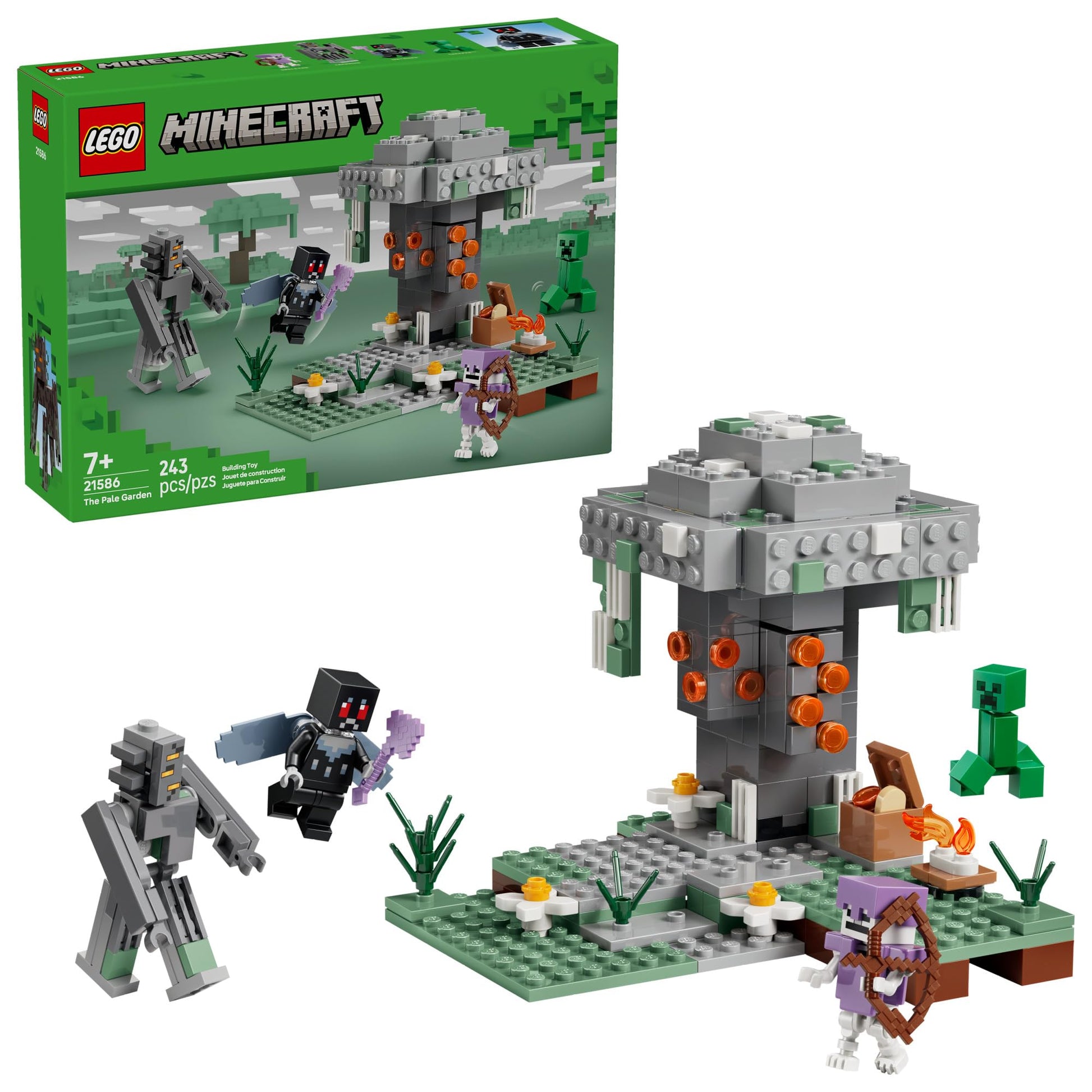 LEGO Minecraft The Pale Garden Building & Pretend Play Toy for Boys & Girls - Video Game Playset & Toy Figures for Kids, Ages 7+ - W/Mothman & Creeper Minifigures - Gift Idea for Birthdays - 21586 LEGO