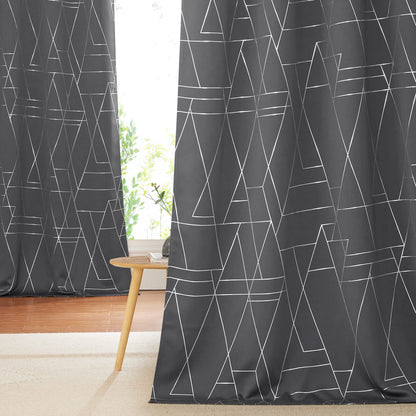NICETOWN Halloween Blackout Curtains for Living Room - Foil Printed Shiny Stripes Pattern Thermal Insulated Blackout Drapes for Bedroom Kitchen Loft Cafe Window (2 Panels, 52" Wide by 63" Long)