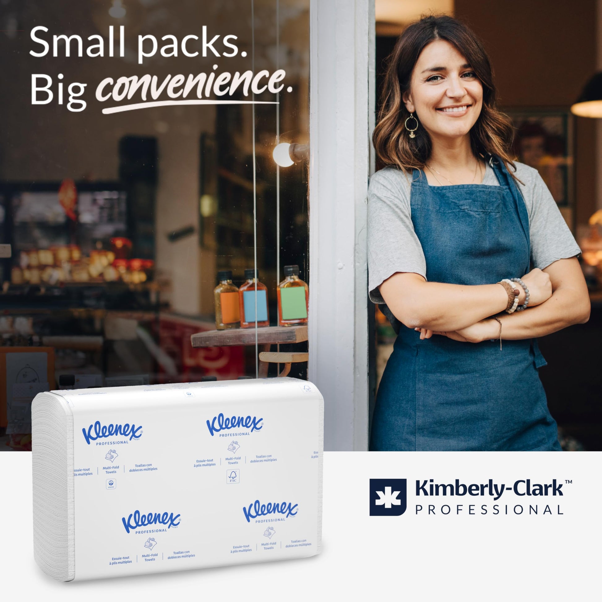 Kleenex Professional Universal Multifold Paper Towels, Bulk (02046), Absorbency Pockets, 9.2" x 9.4" Towel, White (150 Sheets/Pack, 8 Packs/Case, 1,200 Sheet Total) Kleenex