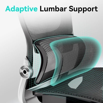 Ergonomic Office Chair,Office Chair with Tilt Function,Mesh Office Chair with Footrest,Ergonomic Chair with Adaptive Backrest, Adjustable Headrest and Flip-Up Armrests - Available at All In One Marketplace Canada