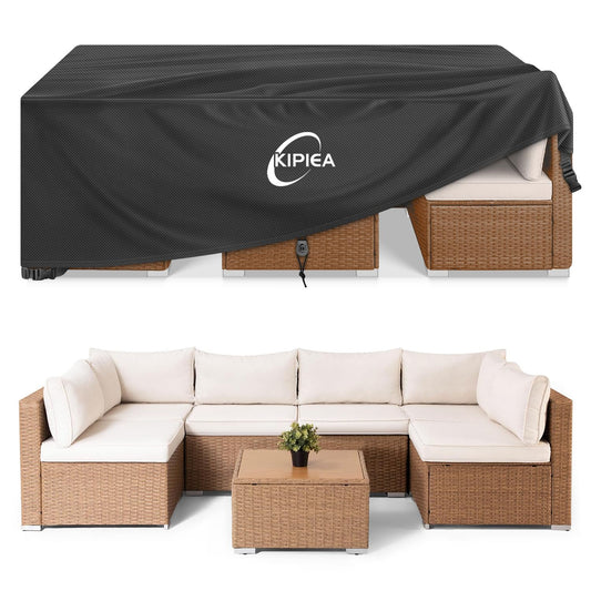 Kipiea Rectangular Patio Furniture Cover, Outdoor Table Chair Set Covers, Waterproof&Anti-UV General Seat Cover,98" L x 98" W x 28" H