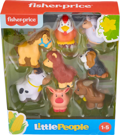 Fisher-Price Little People Toddler Toys Farm Animal Friends 8-Piece Figure Set for Pretend Play Ages 1+ Years