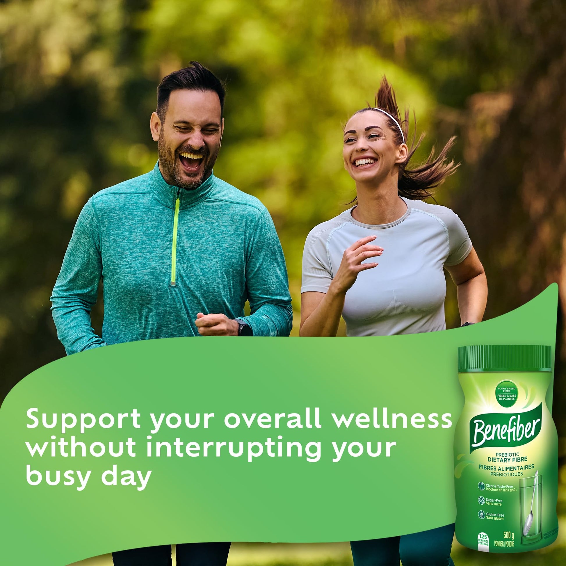 Benefiber Prebiotic Fibre Supplement Powder, Promotes Good Gut Health, Unflavoured & Completely Clear, Dissolves in Drinks & Food, Plant‑Based, Sugar‑Free, Gluten‑Free, Non-GMO, Daily Soluable Fibre Supplement, 125 Servings (500 g) - Available at All In One Marketplace Canada
