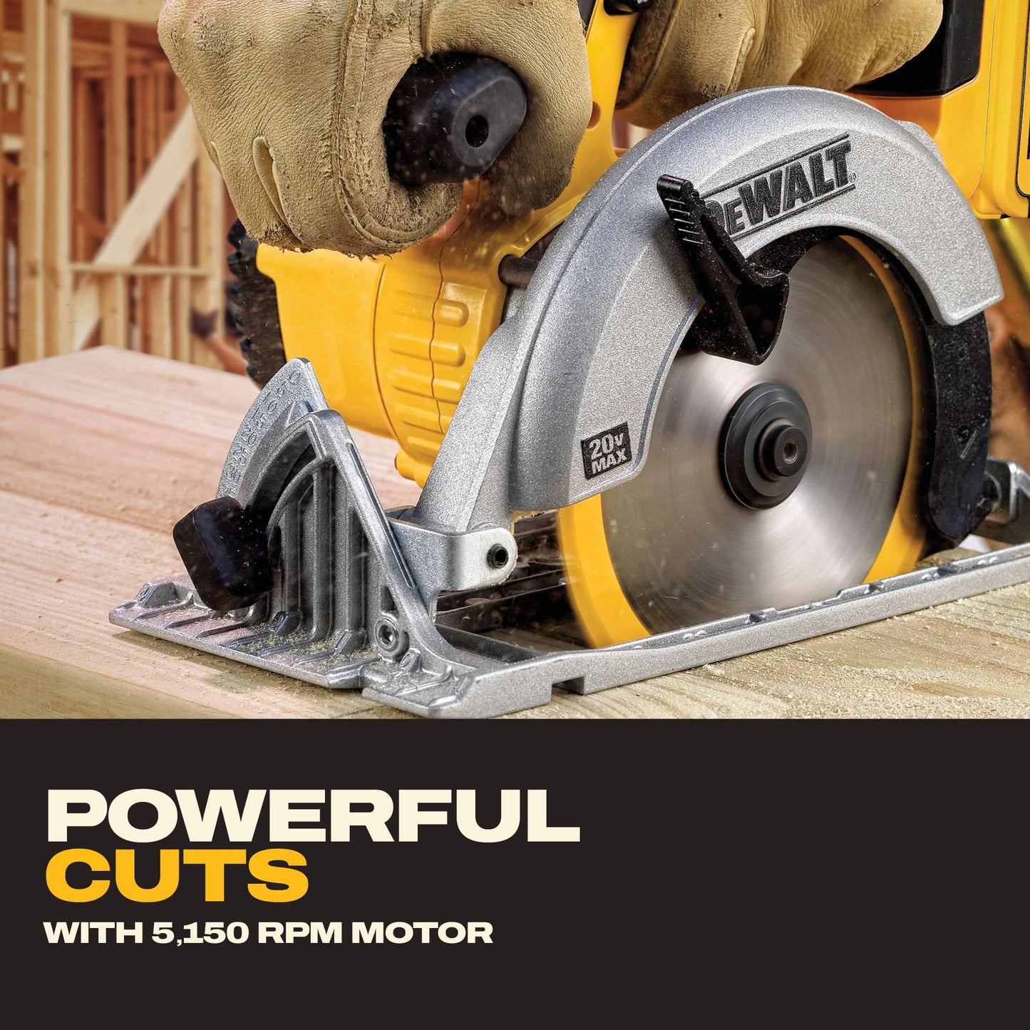 DEWALT 6-1/2-Inch 20V MAX Circular Saw, Tool Only (DCS391B) , Yellow DEWALT