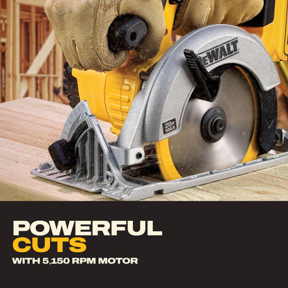 DEWALT 6-1/2-Inch 20V MAX Circular Saw, Tool Only (DCS391B) , Yellow DEWALT