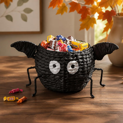 Bol à bonbons Halloween chauve-souris Mud Pie, bol de service sur pied en jacinthe