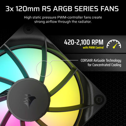 CORSAIR Nautilus 360 RS ARGB Liquid CPU Cooler – 360mm AIO – Low-Noise – Direct Motherboard Connection – Daisy-Chain – Intel LGA 1851/1700, AMD AM5/AM4 – 3X RS120 ARGB Fans Included – Black 🍁 All In One Marketplace Canada