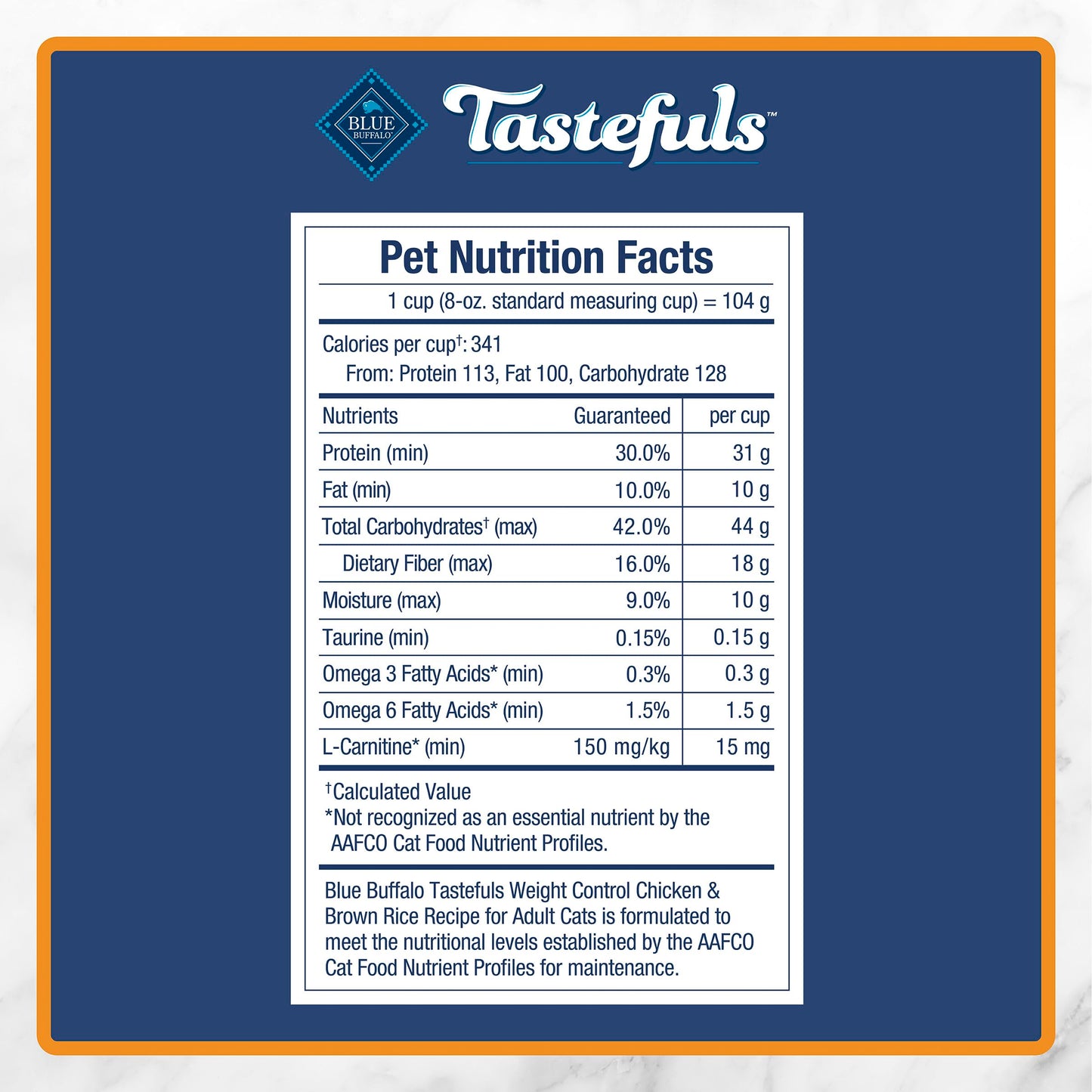 Blue Buffalo Tastefuls Chicken & Brown Rice Recipe Adult Dry Cat Food Weight Control, Real Chicken First, Deliciously Healthy Natural Cat Food, Supports Digestive Care and Coat Health, 3.1kg/7 lbs.