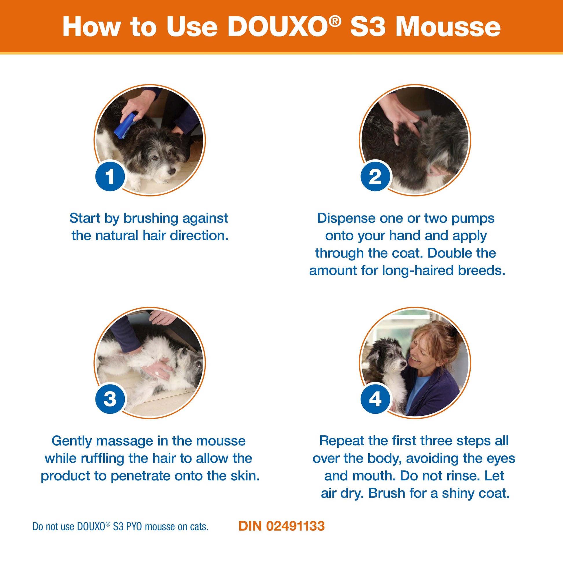 Douxo S3 Pyo Mousse, Contains 3% Chlorhexidine, for Dogs, 5.1 fl. oz. (150mL)