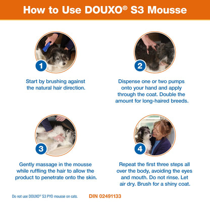 Douxo S3 Pyo Mousse, Contains 3% Chlorhexidine, for Dogs, 5.1 fl. oz. (150mL)