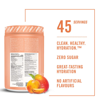 BioSteel Hydration Mix, Great Tasting with Zero Sugar, and No Artificial Flavours or Preservatives, Peach Mango, 45 Servings per Tub - Available at All In One Marketplace Canada