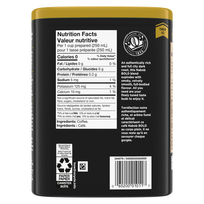 Nabob Dark Bold Roast Full City Dark Ground Coffee, 340g Canister (Pack of 6)