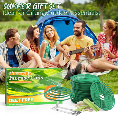 SCENTORINI Citronella Incense, Citronella Coils with Coil Holder, 48 Pcs, Suitable for Summer Home Outdoor Use, Pool Side, Patio, Porches, Courtyards, Farms, Garden Planting Area - Available at All In One Marketplace Canada