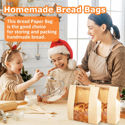 200 pack Bread Bags for Homemade Bread with Clear Window & Label Stickers 🍁 All In One Marketplace Canada