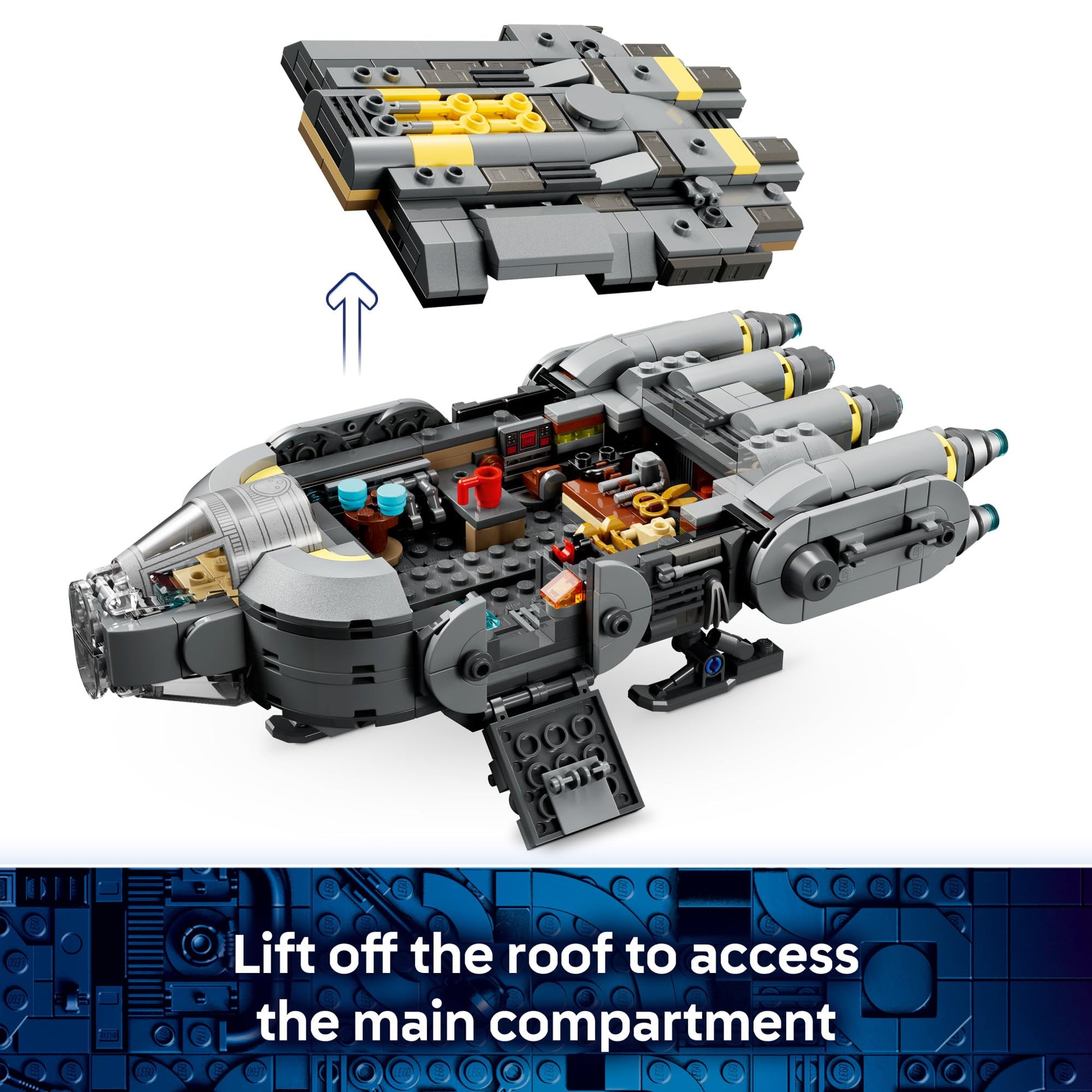 LEGO Star Wars: The Mandalorian and Grogu Anzellan Starship Building Toy - Build and Display Set for Boys & Girls, Ages 9+ - Star Wars Gifts for Kids - W/Grogu & 2 Anzellan Figures - 75445 LEGO