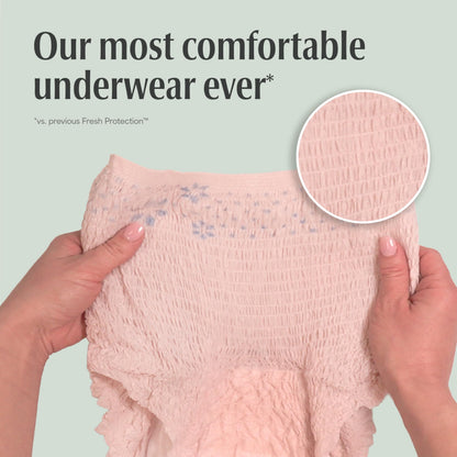 Depend FIT-FLEX Adult Incontinence Underwear for Women, Maximum Absorbency, S, Blush, 32 Count