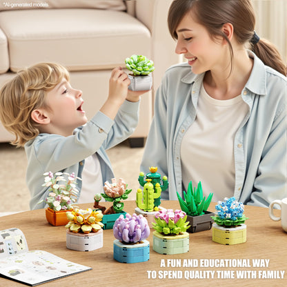 TYCOLE Tiny Flowers Succulents Artificial Plant Set-Creative Botanical Building Block 9 in 1 Toy, Botanical Collection for Office&Home Decor,Christmas Birthday Gift for Adults and Kids 8-12(832 PCS) 🍁 All In One Marketplace Canada