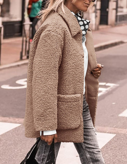 PRETTYGARDEN Women's Fleece Sherpa Coats Winter Outfits Camel,M 🍁 All In One Marketplace Canada