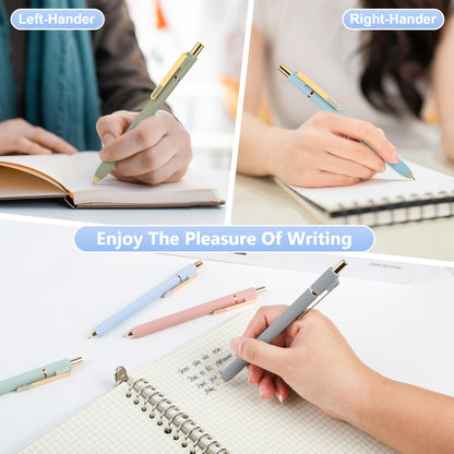 Siwyit Gel Pens 6 Pcs, 0.5mm Quick Dry Black Ink Pens Fine Point Smooth Writing Pens,Retractable Pens for Journaling Note Taking,Stylo Gel Gift for Women (Morandi-6PC)