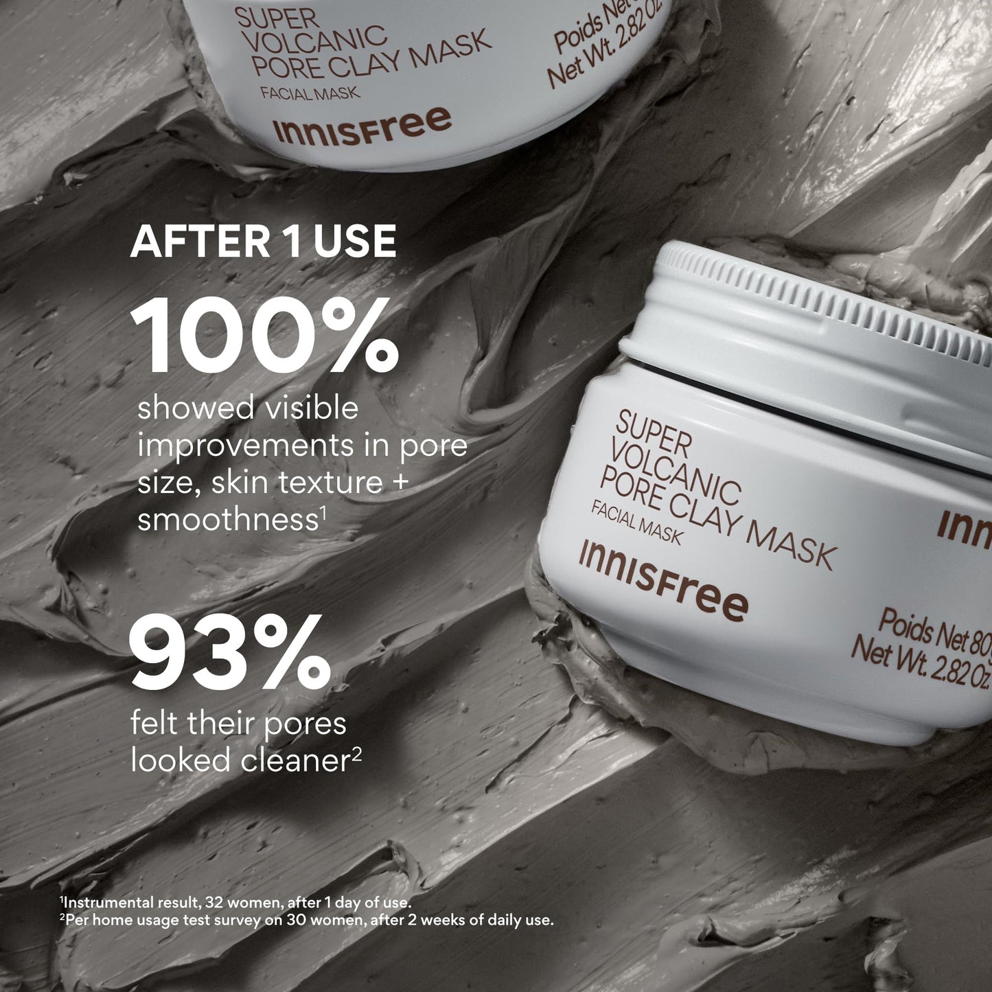 Innisfree Super Volcanic Clay Mask, Premium Korean Skincare with AHA and Natural Clusters for Deep Pore Detox, Gentle Exfoliation, Oil Control innisfree