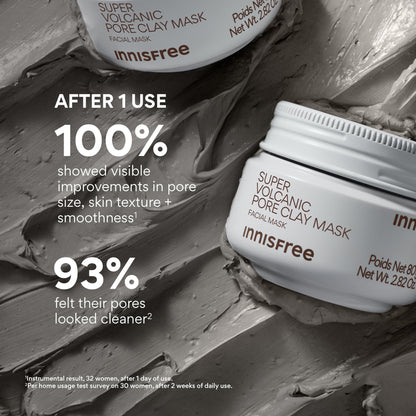 Innisfree Super Volcanic Clay Mask, Premium Korean Skincare with AHA and Natural Clusters for Deep Pore Detox, Gentle Exfoliation, Oil Control innisfree