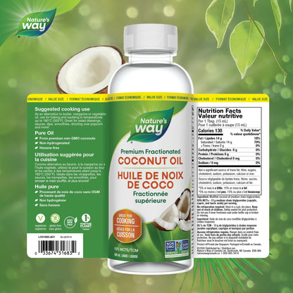 Nature's Way Premium Coconut Oil, Great for Cooking, Liquid, 600 ml Nature's Way