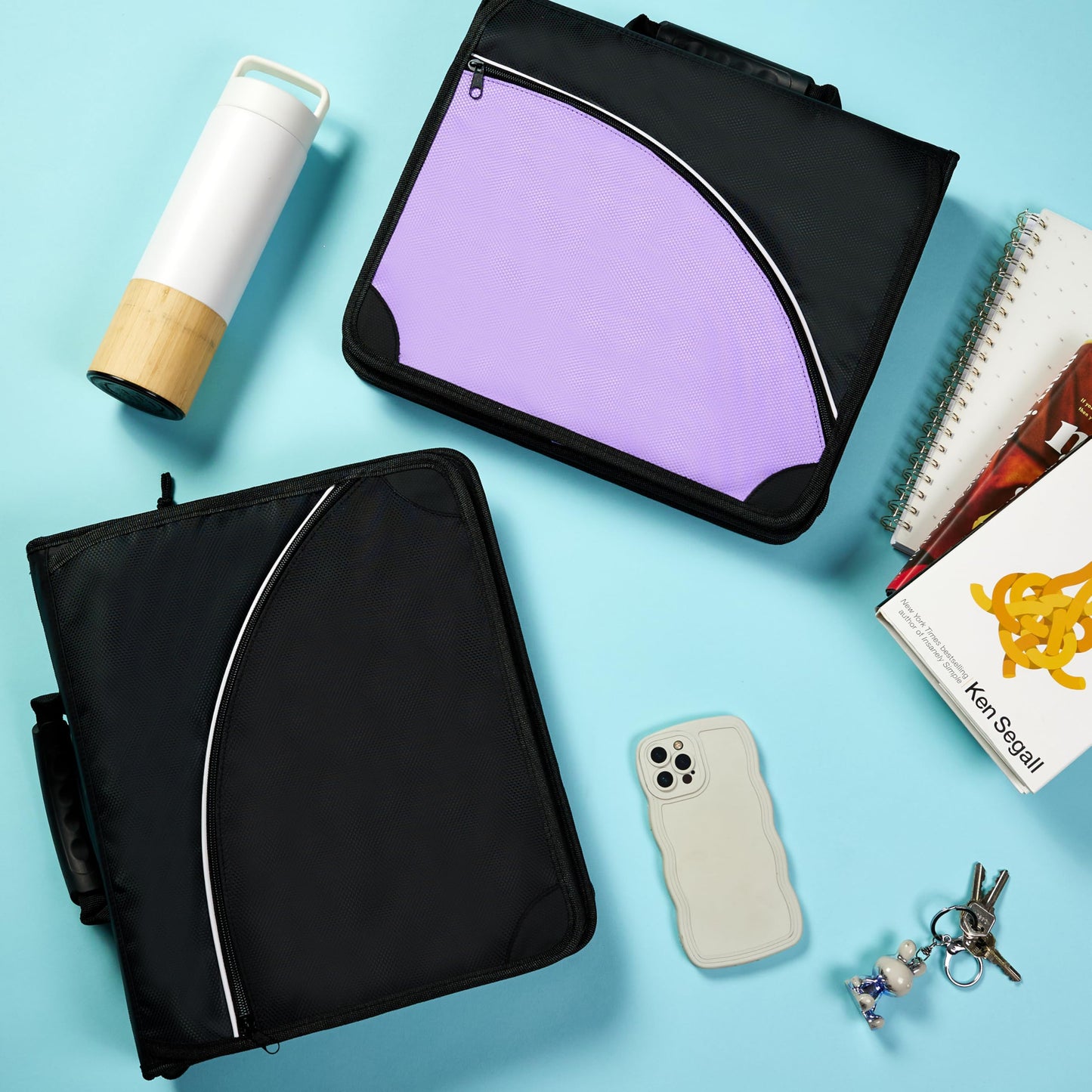 Avery 2" Inch Zipper Binder, 3 Round Rings, Durable Messenger Nylon Zipper Black Binder, Tablet Holder, 6-Pockets with 5 Tab Dividers, Carry-All Storage Binder (26051) 🍁 All In One Marketplace Canada