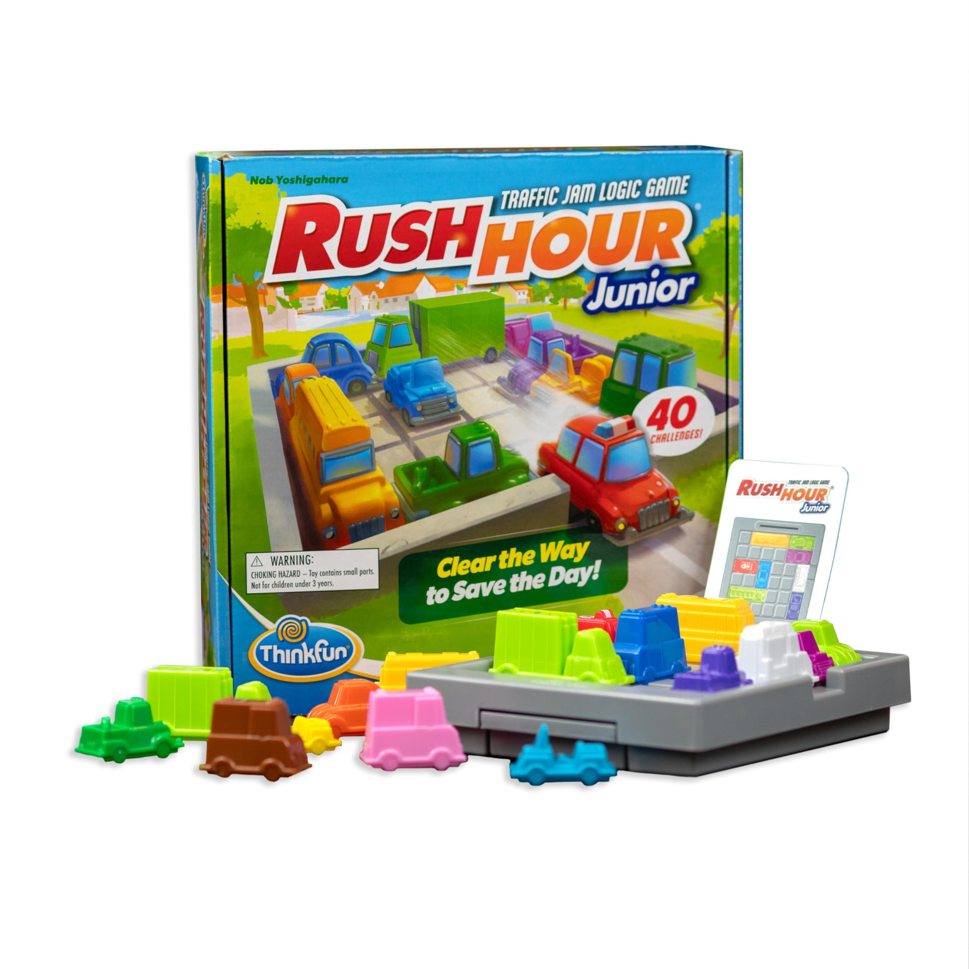 ThinkFun Rush Hour Junior - Classic Traffic Jam Logic Game | New Look for 2024 | STEM Toy for Kids | Engaging Puzzles for Ages 5 and Up | Junior Edition of the International ThinkFun