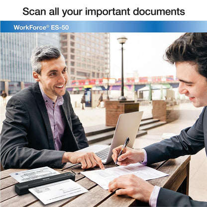 Epson WorkForce ES-50 Portable Sheet-fed Document Scanner for PC and Mac, Black Epson