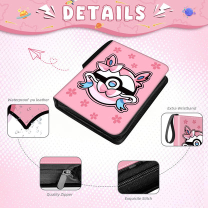 Trading Card Binder, 400 Pocket Cards Holder, 50 Double Sided Removable Pages, Portable Cards Album Holder Card Collection Christmas Gifts for Kids Stocking Stuffers, Pink 🍁 All In One Marketplace Canada