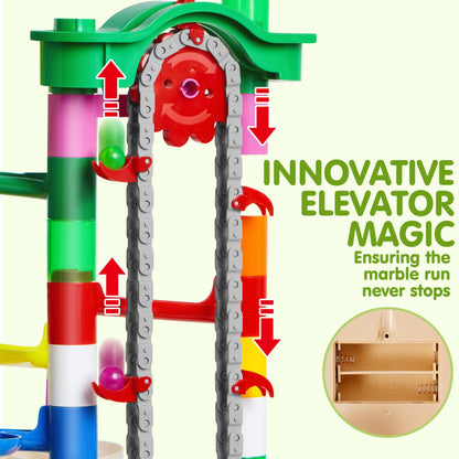 JOYIN 236Pcs Glowing Marble Run with Motorized Elevator- Construction Building Blocks Toys with 30 Glow in The Dark Plastic Marbles, STEM Toy for Boys and Girls Gift for Christmas 🍁 All In One Marketplace Canada