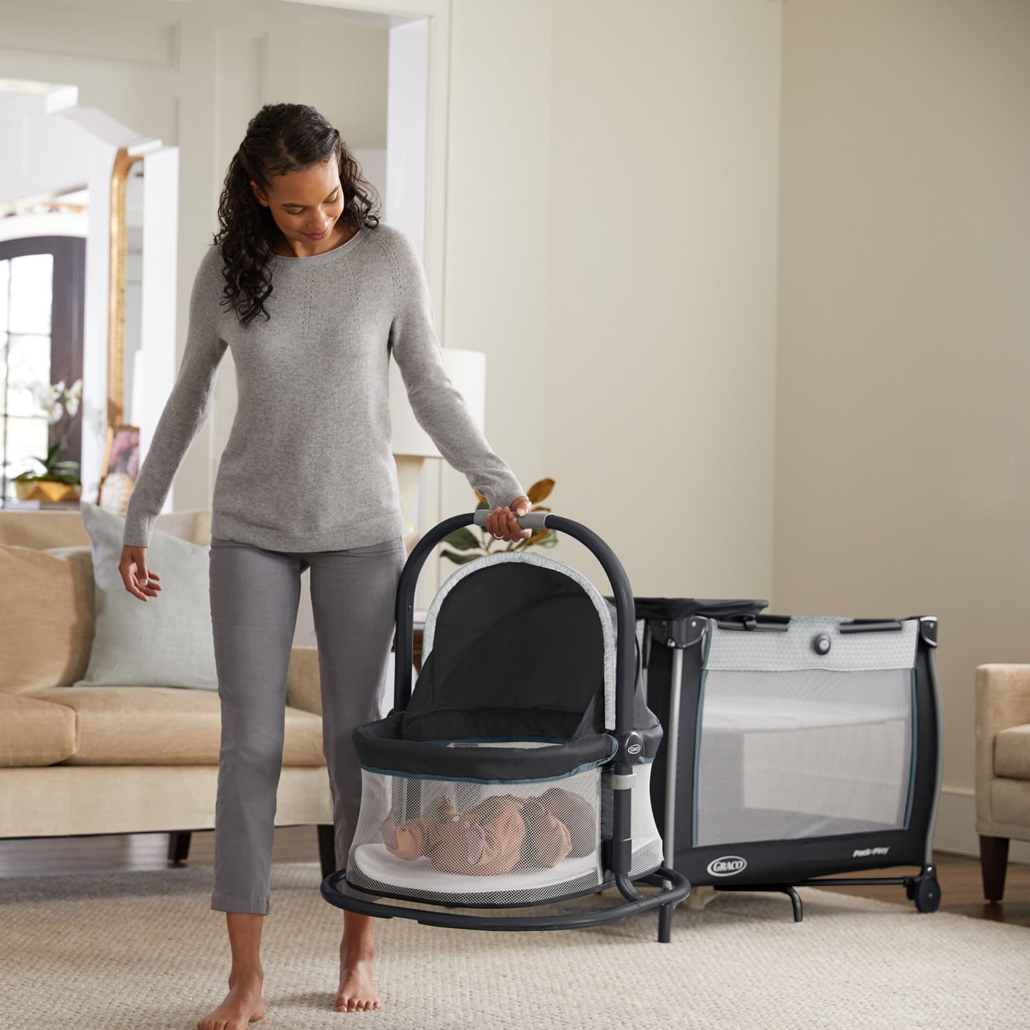 Graco Pack 'n Play Day2Dream Bassinet Playard, Rainier 🍁 All In One Marketplace Canada