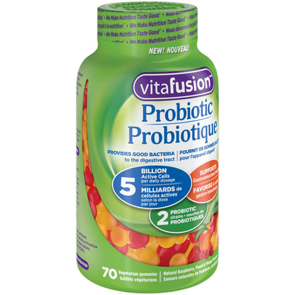 Vitafusion Probiotic Gummies - Provides Good Bacteria to the Digestive Tract, 5 Billion Active Cells, 2 Probiotic Strains, Supports Gastrointestinal Health, 35-Day Supply - 70 Count Vitafusion store