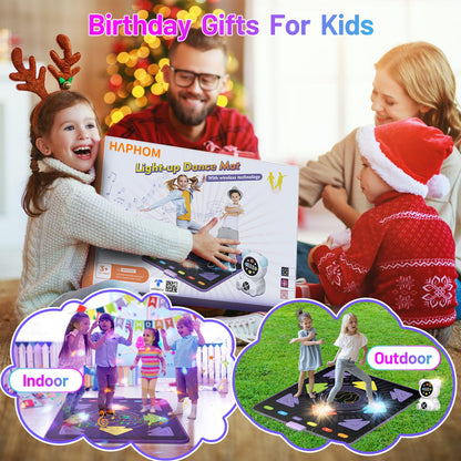 HAPHOM Dance Mat for Kids, Rechargeable Dance Mats for Girls and Boys, Light-up Dancing pad Game with Wireless Bluetooth, Christmas Birthday Gifts Ideas for 3 4 5 6 7 8 9 10 11 12 Year Old Kids 🍁 All In One Marketplace Canada