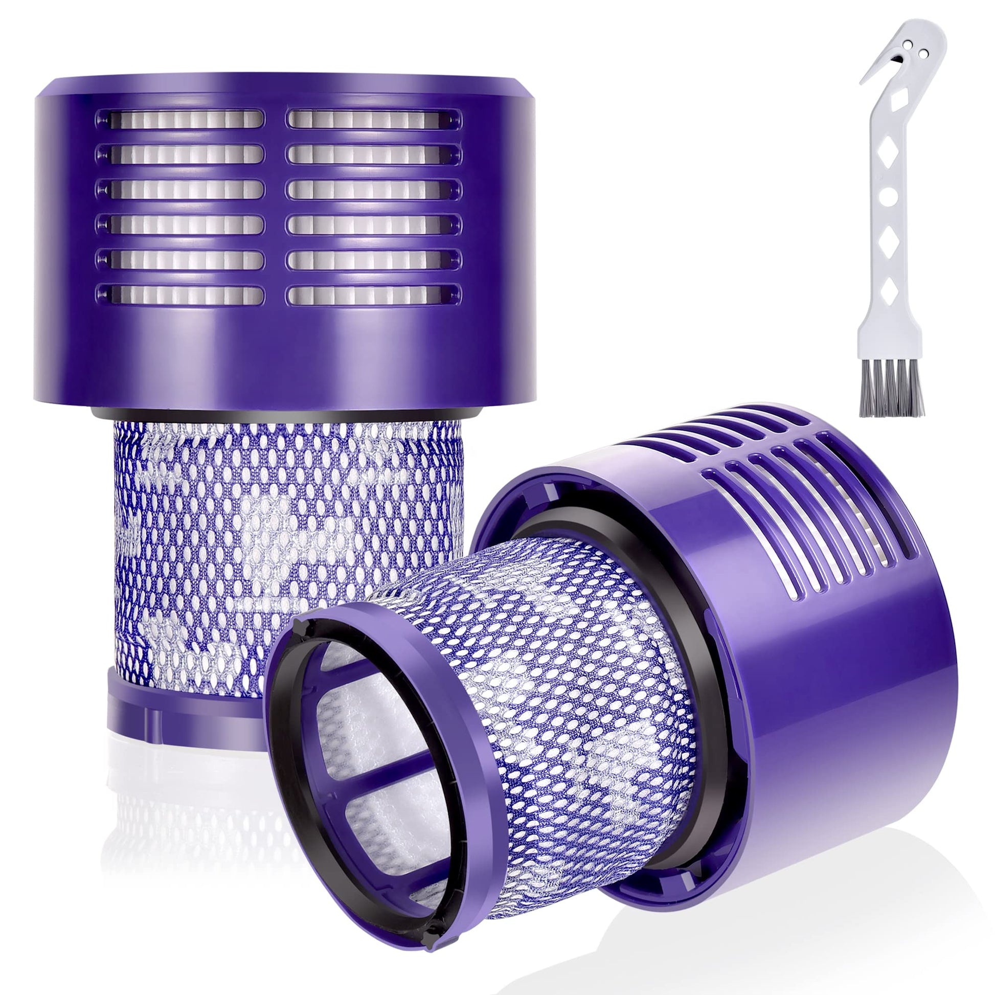 Leadaybetter Vacuum Filter Replacement for Dyson V10 Cyclone Animal Absolute Motorhead Total Clean, SV12, SV27, Replaces Part No. 969082-01 (2 Pack Filters and 1 Clean Brush) - Available at All In One Marketplace Canada