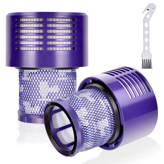 Leadaybetter Vacuum Filter Replacement for Dyson V10 Cyclone Animal Absolute Motorhead Total Clean, SV12, SV27, Replaces Part No. 969082-01 (2 Pack Filters and 1 Clean Brush) - Available at All In One Marketplace Canada