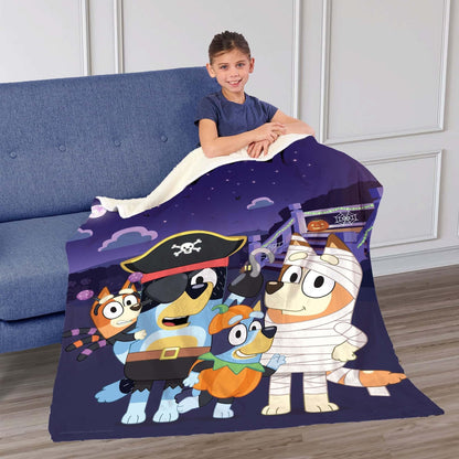 Northwest Bluey Silk Touch Sherpa Throw Blanket, 50" x 60", Family Halloween