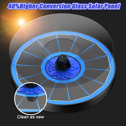 SZMP Solar Fountain Upgrade, 3.5W Solar Powered Bird Bath Fountains with Flower, Outdoor Water Feature Solar Fountain Pump with 7-in-1 Nozzles, 4 Fixed Pipes for Humingbirds, Birdbath, and Garden
