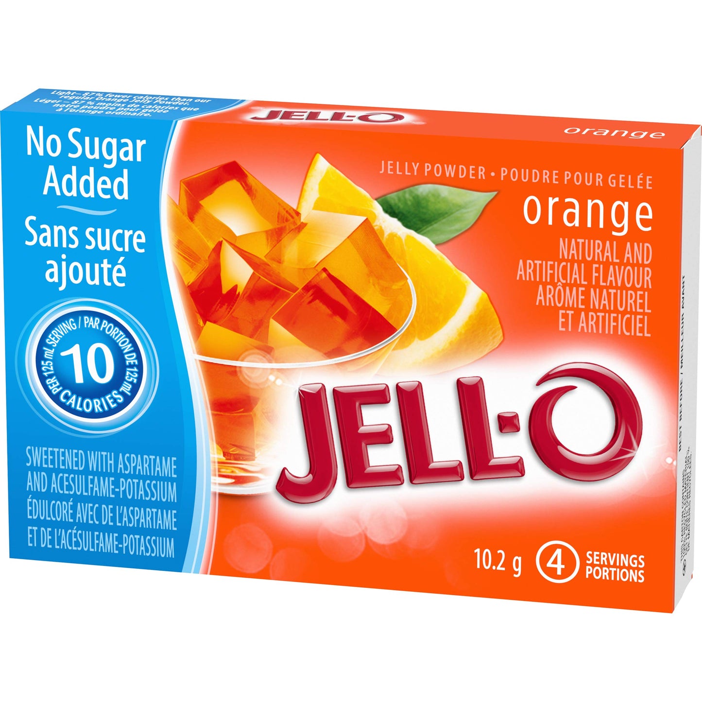 Jell-O Zero Sugar Orange Gelatin Mix, 18-Pack