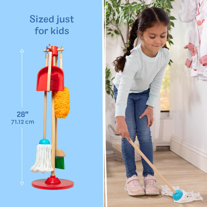 Melissa & Doug Dust Sweep Mop, 6-Pc. Toddler Cleaning Set with Kids Broom & Accessories, Preschool Learning Activities & Kids Toys for Girls & Boys 3+ - Available at All In One Marketplace Canada