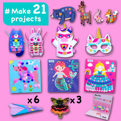 EZCRA Unicorn Craft Kits for Kids 4-8 - 21 Fantasy Projects, All-in-One Box 🍁 All In One Marketplace Canada