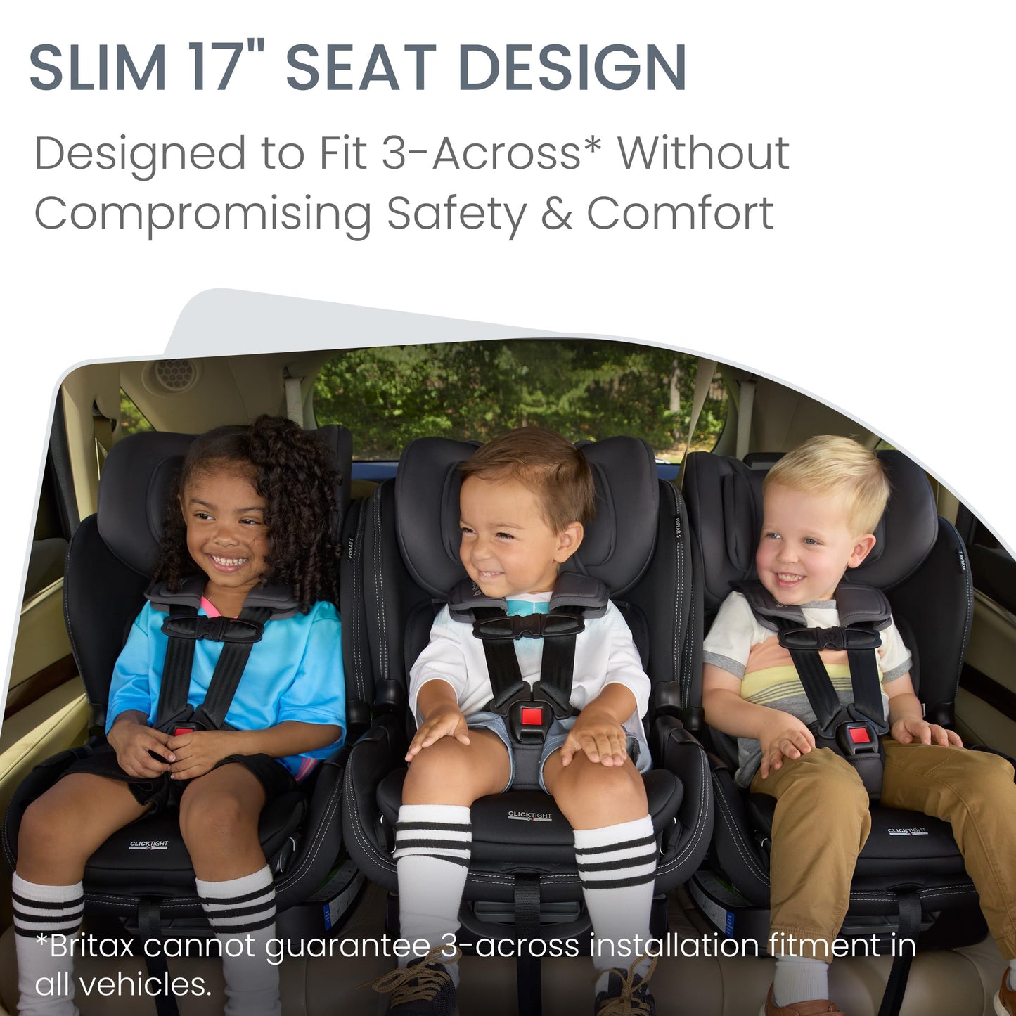Britax Poplar S Convertible Car Seat, Slim 17” Design — Stone Onyx Britax