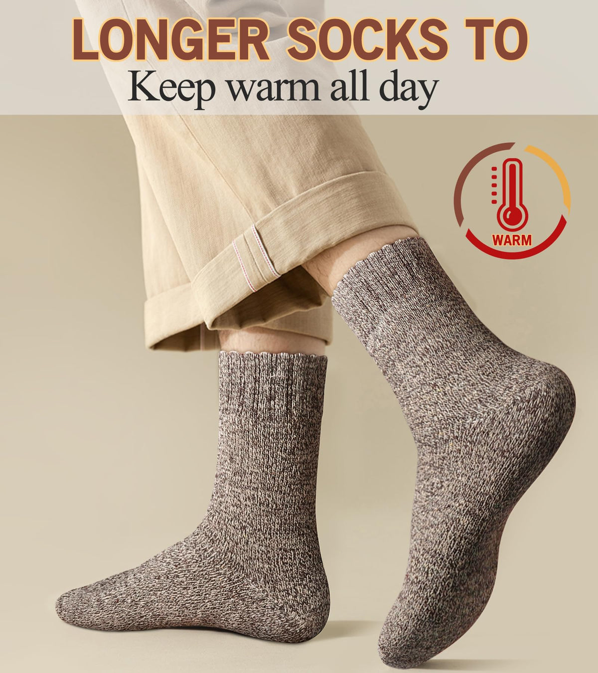Yeblues 5 Pairs Wool Socks Mens, Thick Warm Winter Socks, Hiking Socks Soft Casual Socks for Men（Plus size fits 14-18) 🍁 All In One Marketplace Canada