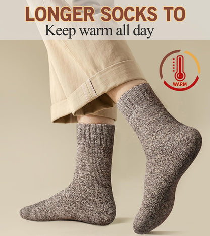 Yeblues 5 Pairs Wool Socks Mens, Thick Warm Winter Socks, Hiking Socks Soft Casual Socks for Men（Plus size fits 14-18) 🍁 All In One Marketplace Canada