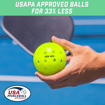 GoSports GS 40 Pickleball Balls - 12 Pack of Regulation USAPA Pickleballs GoSports