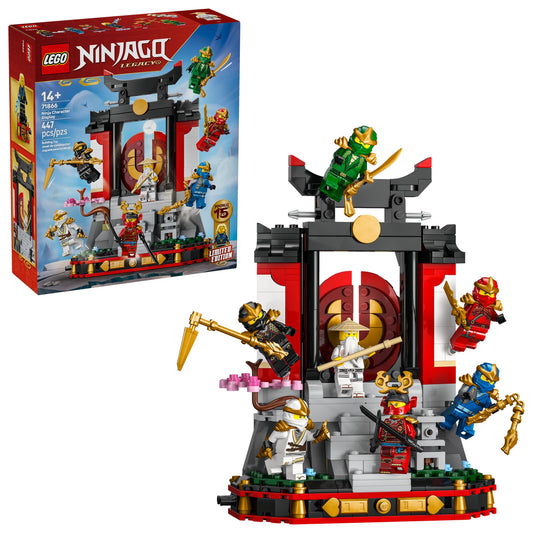 LEGO NINJAGO Ninja Character Display 15th Anniversary Building Toy for Kids, Ages 14+ - Ninja Playset W/Elemental Master of Lightning + 7 Minifigures - Gift Idea for Teen Boys & Girls - 71866