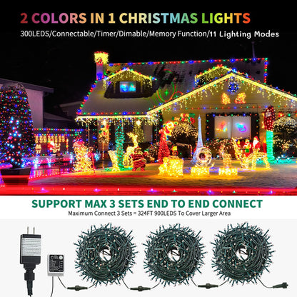 MZD8391 105FT 300LED Color Changing Christmas Light, Christmas Tree Lights 🍁 All In One Marketplace Canada