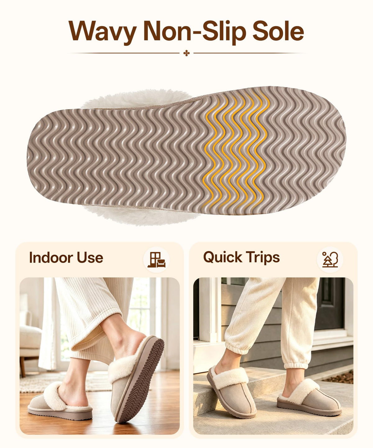 Litfun Fuzzy Memory Foam Slippers for Women Indoor Outdoor House Shoes 🍁 All In One Marketplace Canada